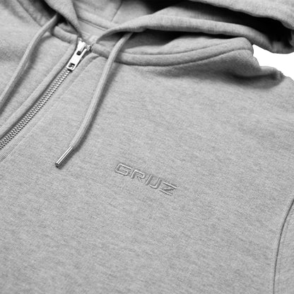 Organic Zip Hoodie Men | Heather Grey