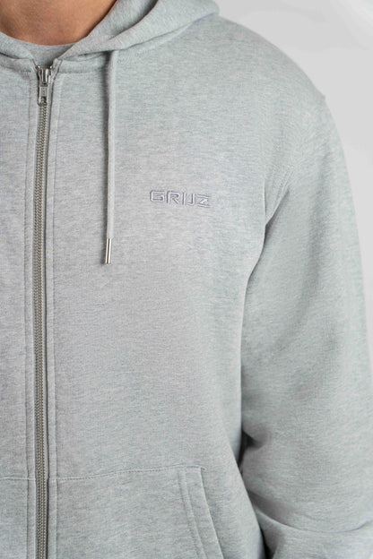 Organic Zip Hoodie Men | Heather Grey