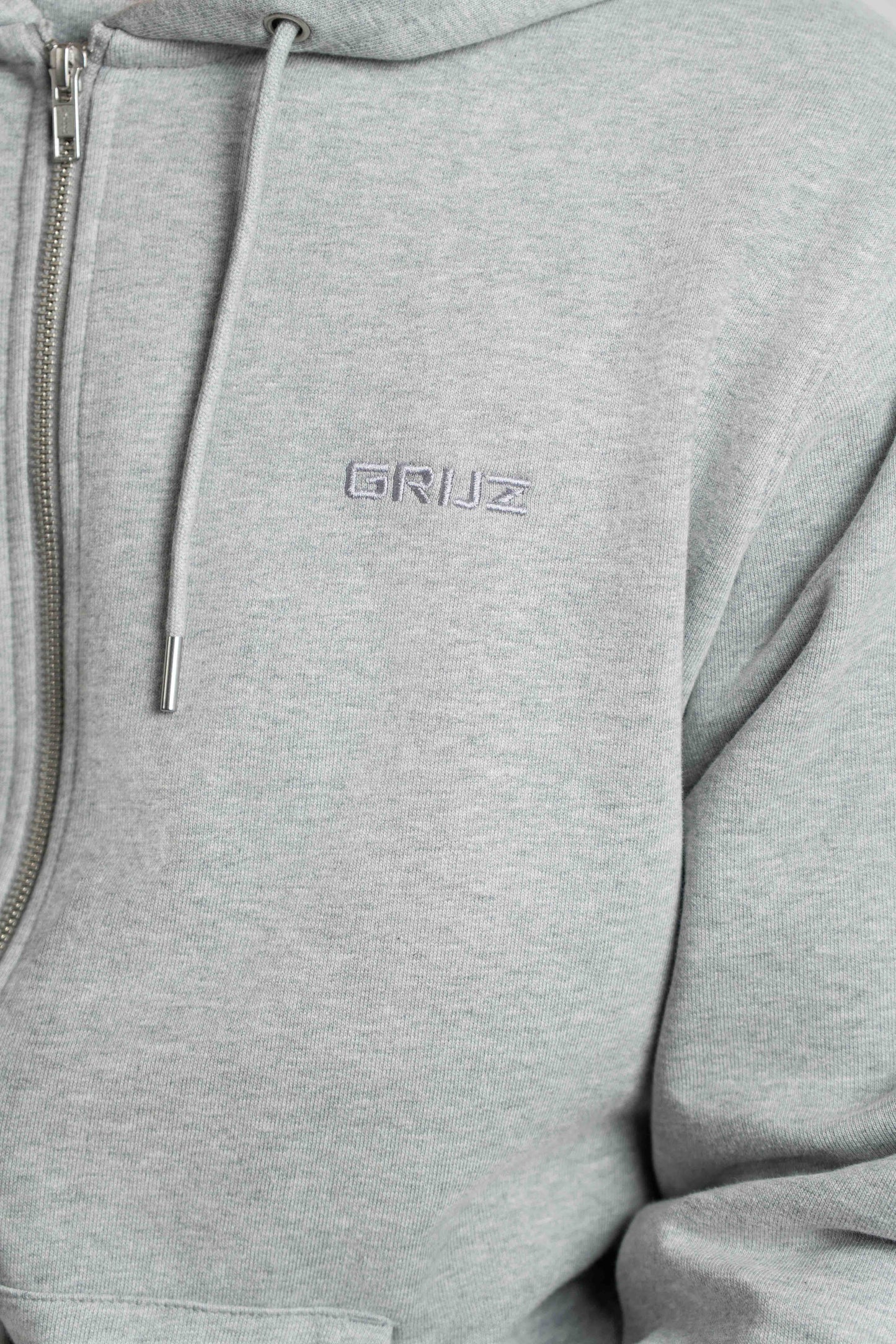 Organic Zip Hoodie Men | Heather Grey